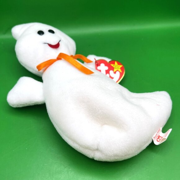 TY Beanie Baby Spooky Ghost 1995 Halloween Beanbag Plush Stuffed Toy 4th Gen Tag - Picture 3 of 9